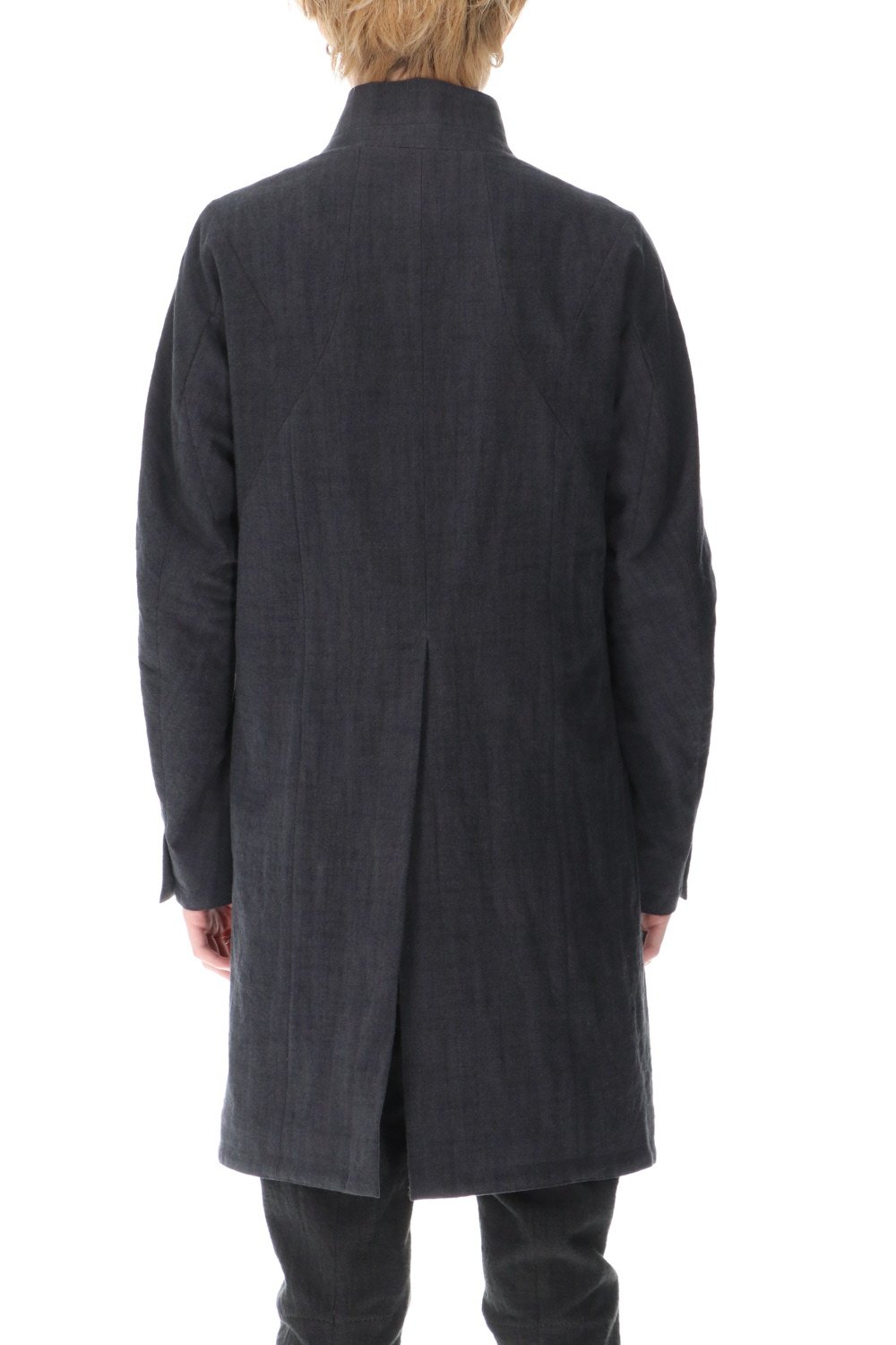 Cotton Washer Processed High-Neck Coat Charcoal