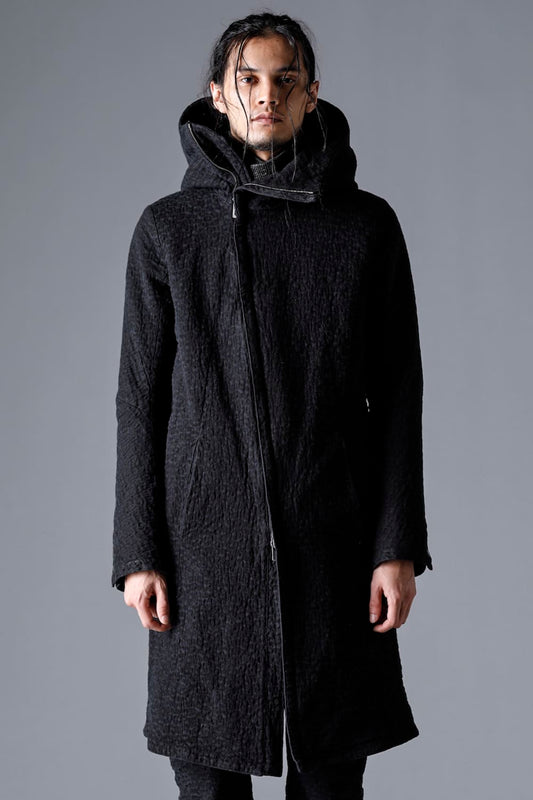 Scab Jacquard Stretch Cotton Denim Hooded Coat