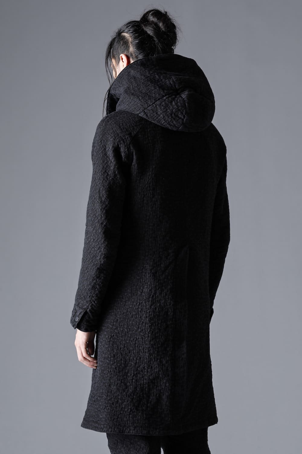 Scab Jacquard Stretch Cotton Denim Hooded Coat