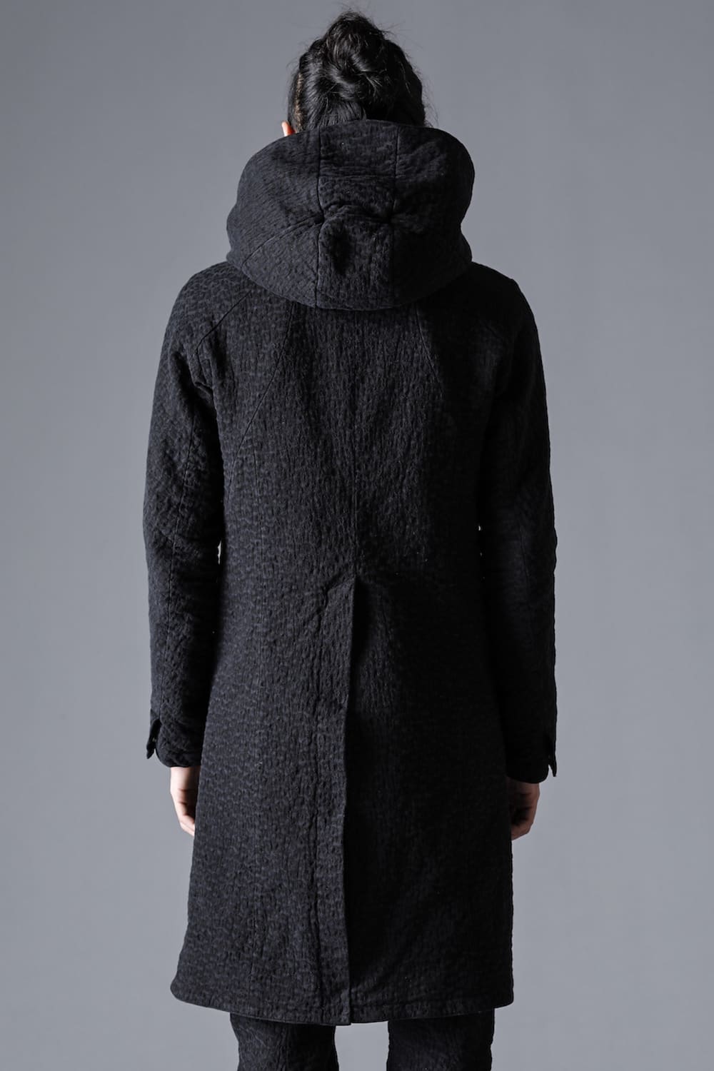Scab Jacquard Stretch Cotton Denim Hooded Coat