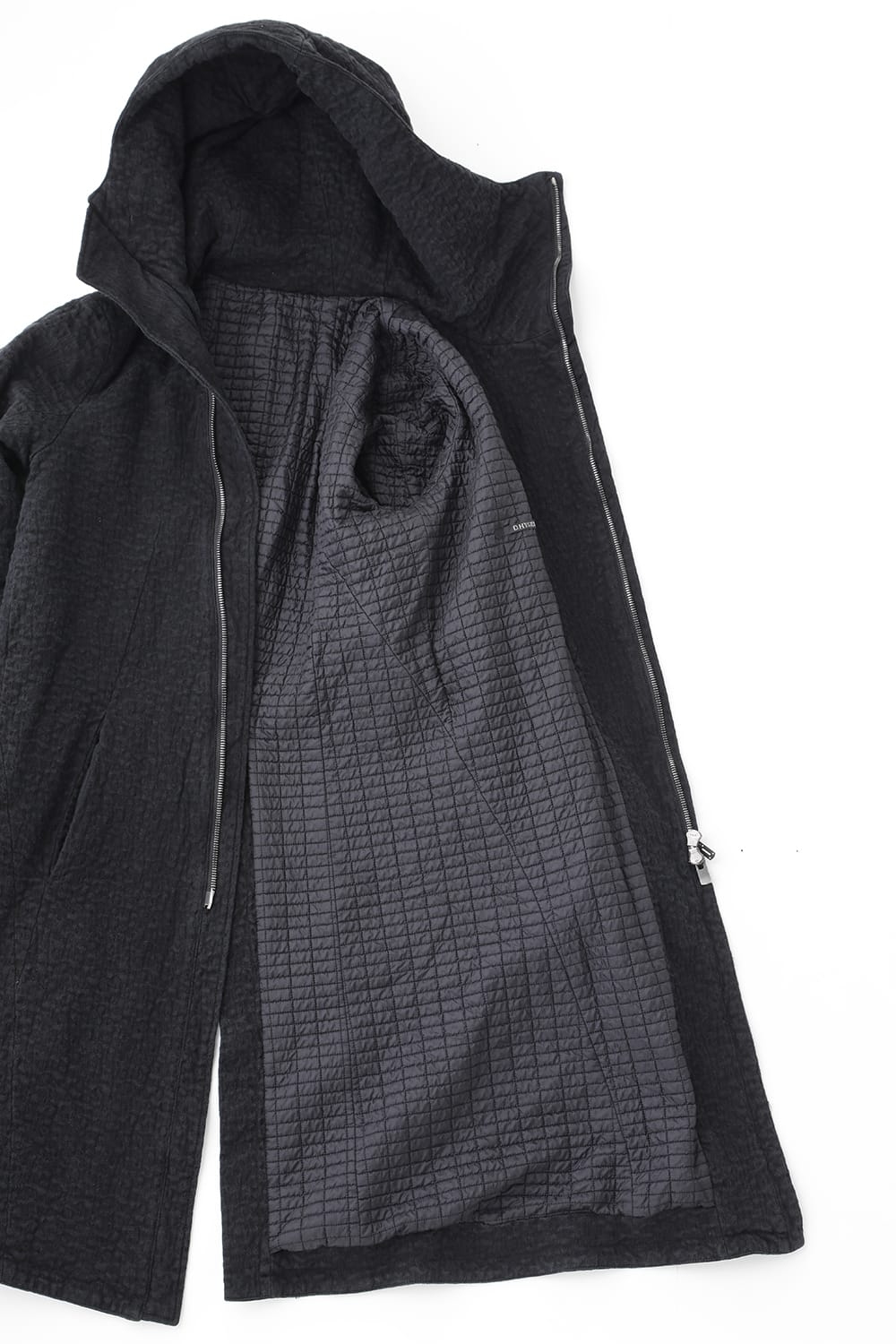 Scab Jacquard Stretch Cotton Denim Hooded Coat