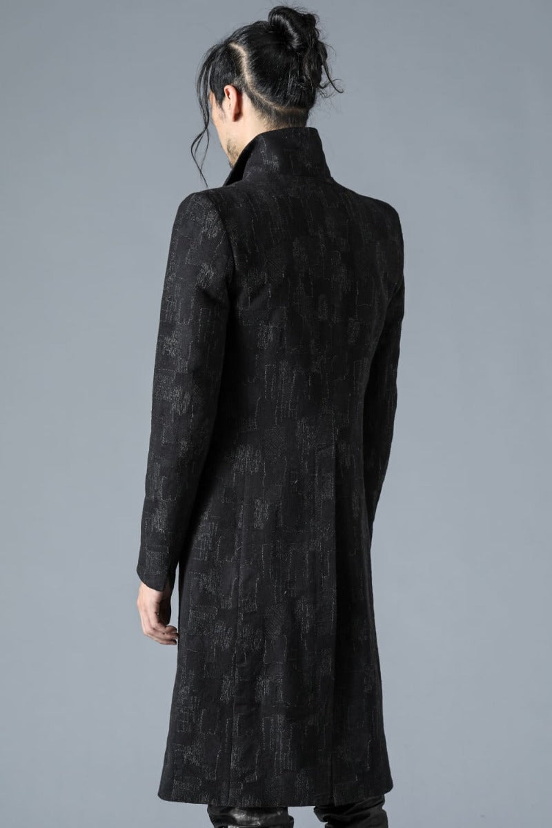 Silk x Wool x Cotton SCAB Jacquard High Neck Chester Coat