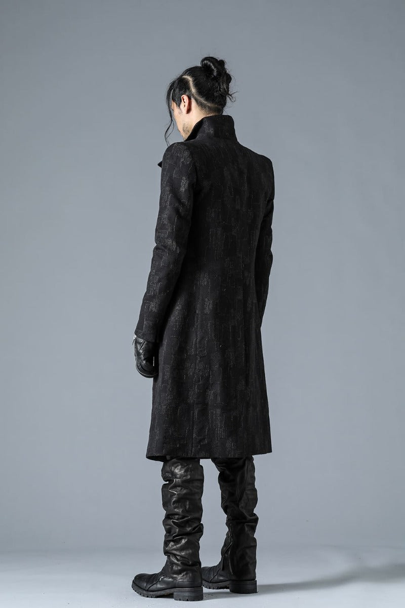 Silk x Wool x Cotton SCAB Jacquard High Neck Chester Coat