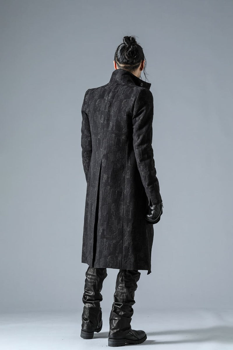 Silk x Wool x Cotton SCAB Jacquard High Neck Chester Coat