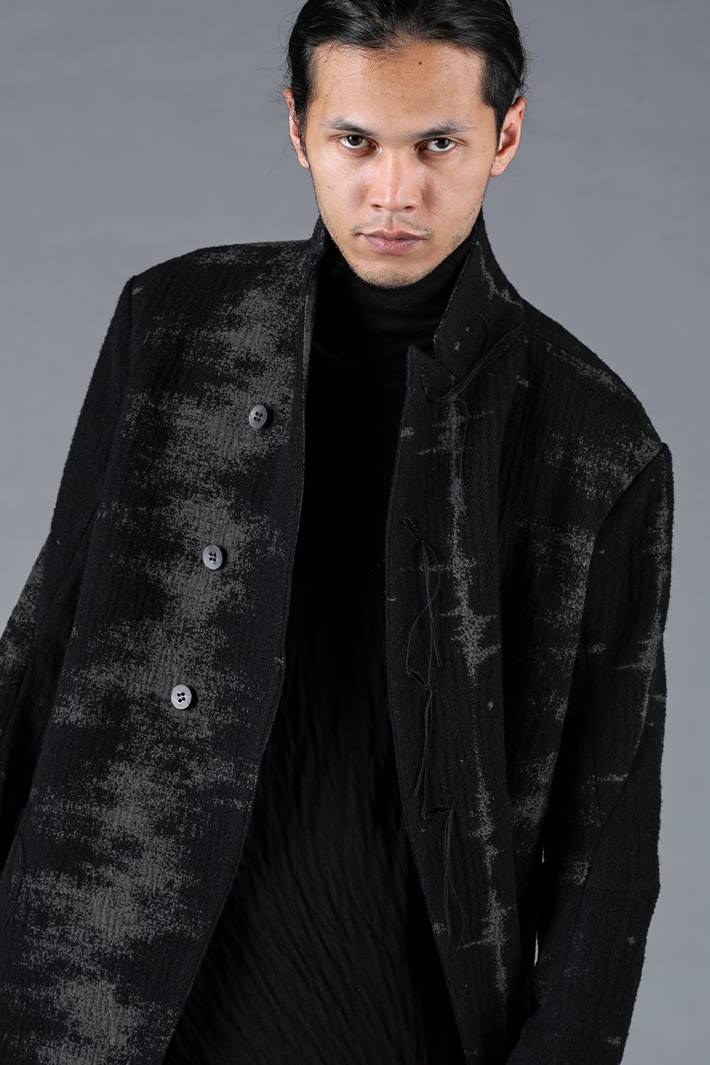 Fog Stripe Jacquard Coat