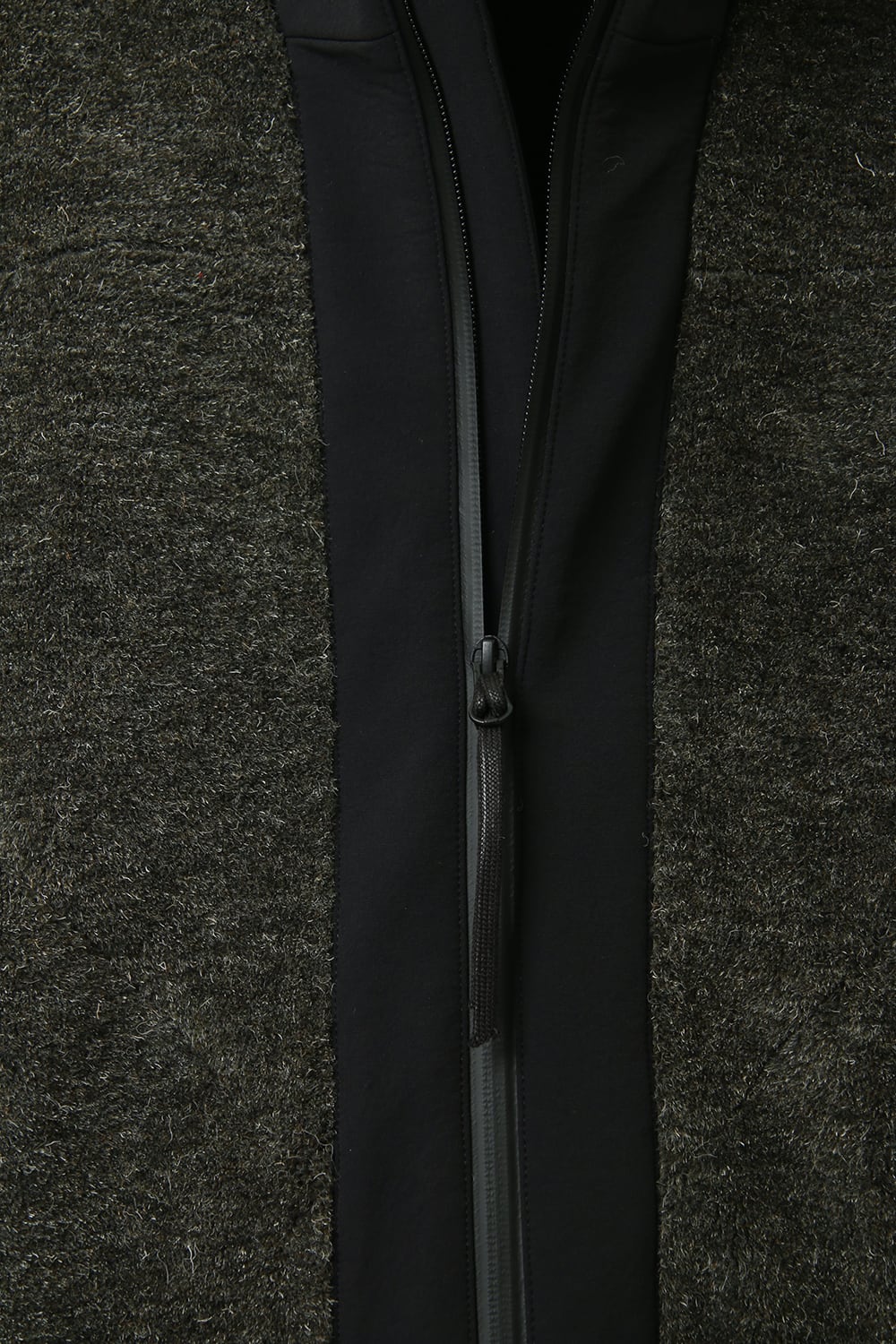 Kenpi wool Boa Hooded Coat Khaki