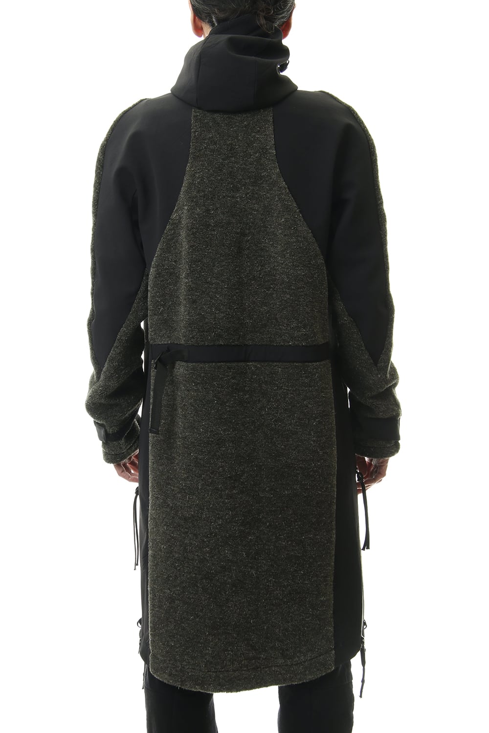 Kenpi wool Boa Hooded Coat Khaki