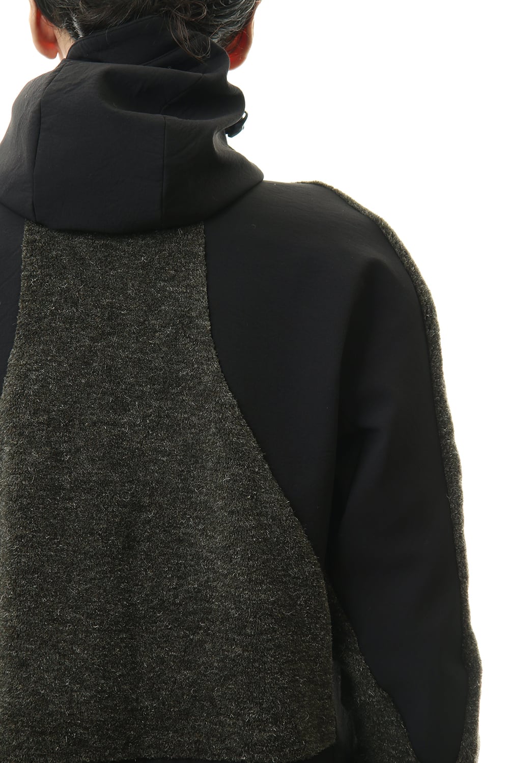 Kenpi wool Boa Hooded Coat Khaki