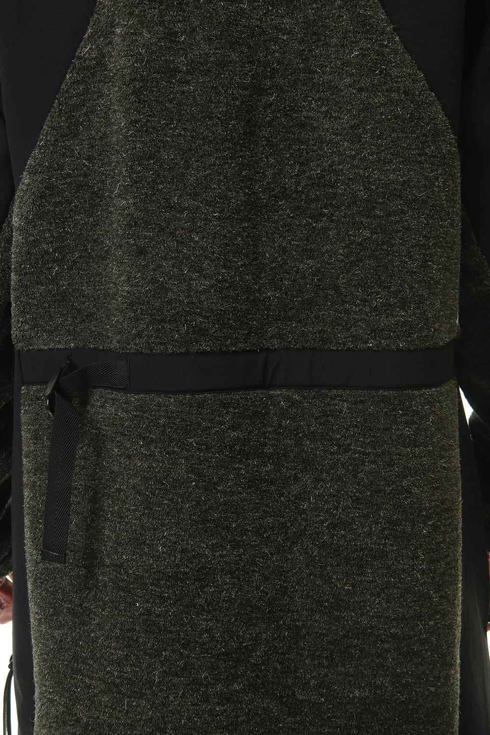 Kenpi wool Boa Hooded Coat Khaki