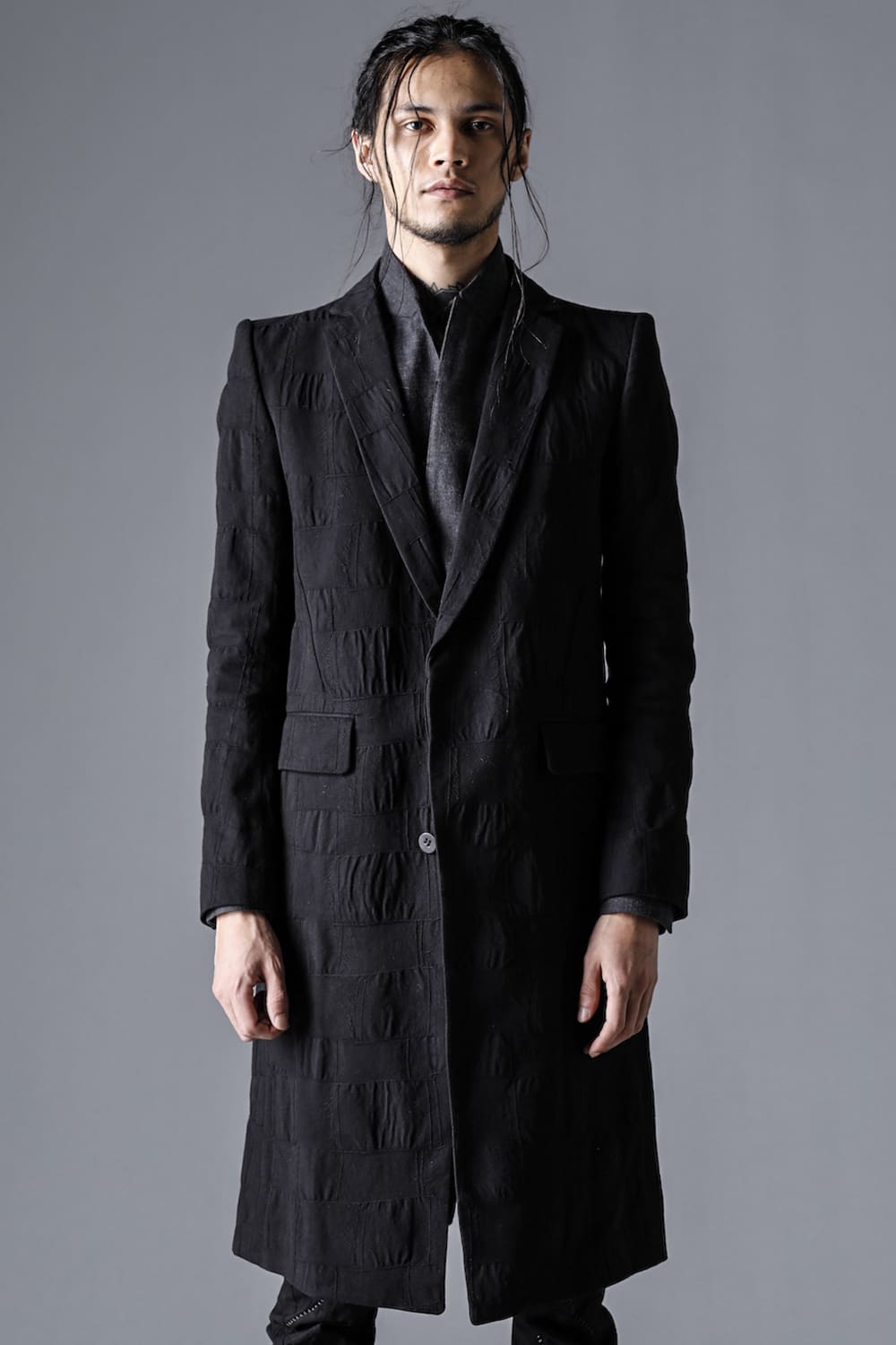 Scab Patchwork Jacquard Stretch Cotton Chester Coat