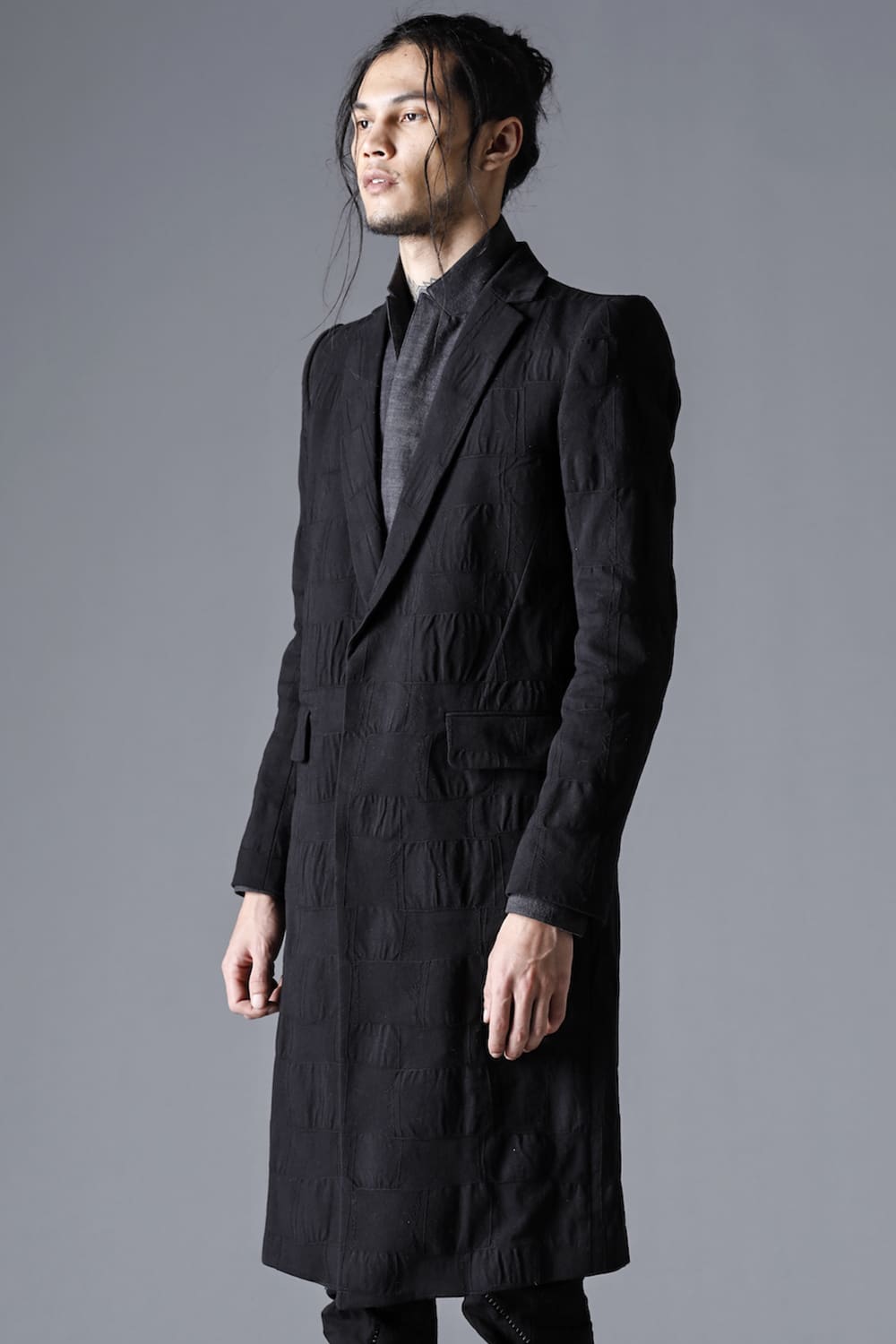 Scab Patchwork Jacquard Stretch Cotton Chester Coat