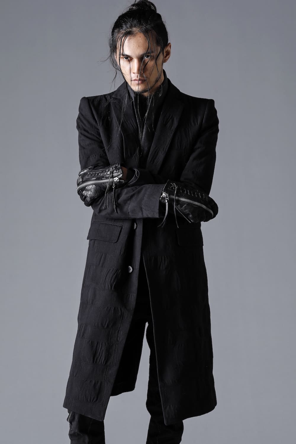 Scab Patchwork Jacquard Stretch Cotton Chester Coat