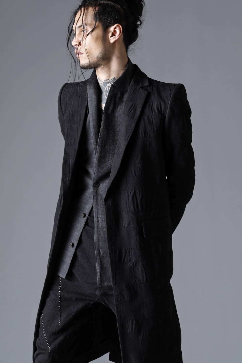 Scab Patchwork Jacquard Stretch Cotton Chester Coat