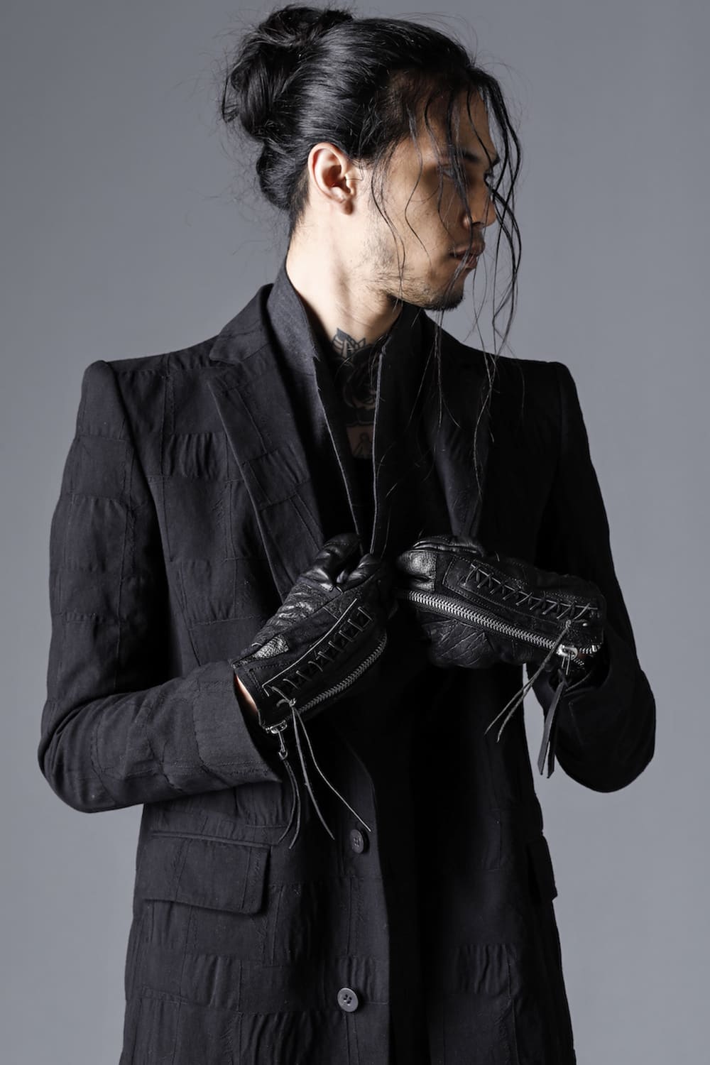 Scab Patchwork Jacquard Stretch Cotton Chester Coat