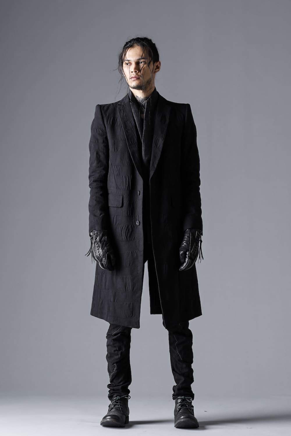 Scab Patchwork Jacquard Stretch Cotton Chester Coat