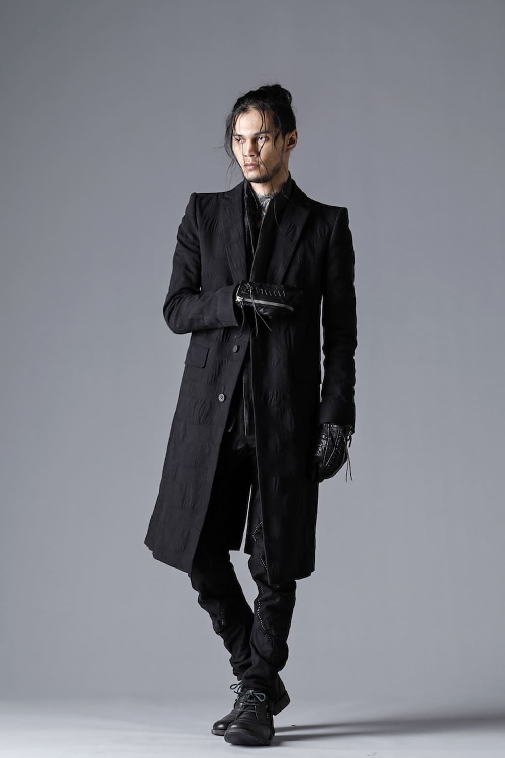 Scab Patchwork Jacquard Stretch Cotton Chester Coat