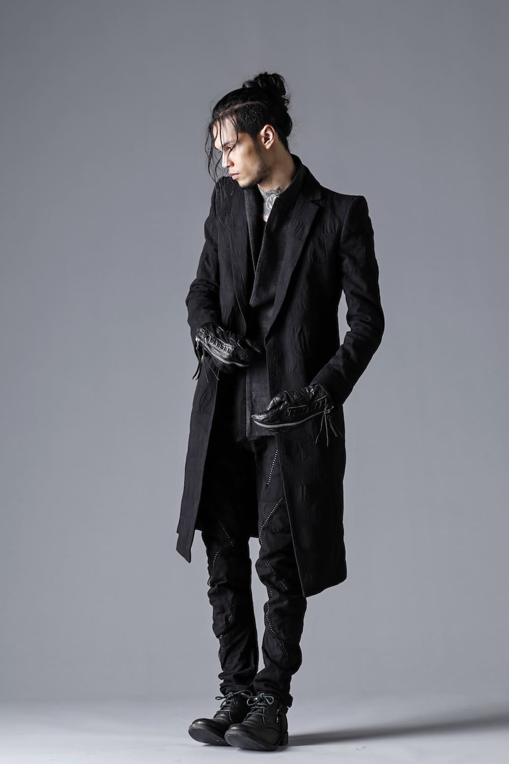 Scab Patchwork Jacquard Stretch Cotton Chester Coat