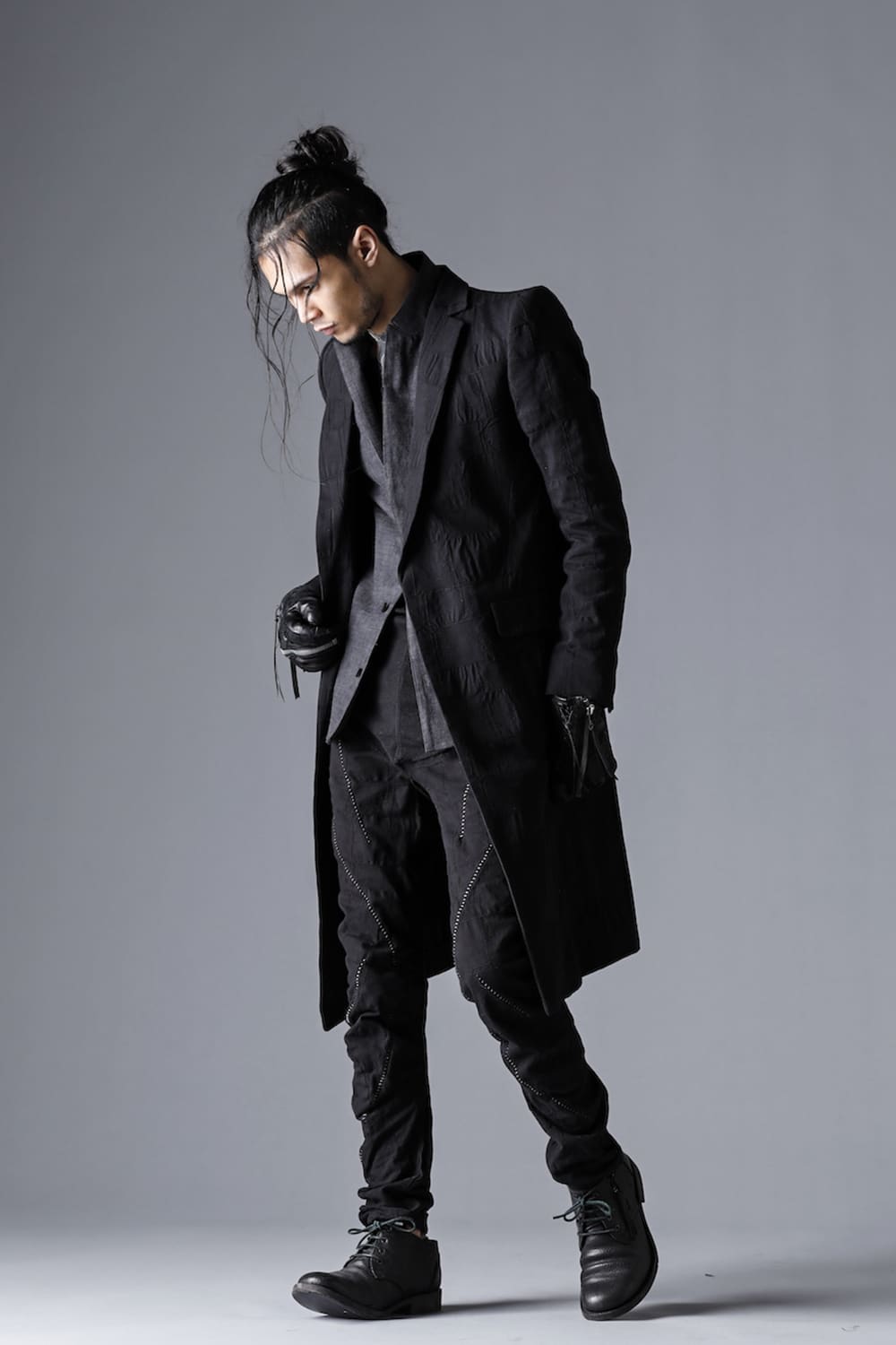 Scab Patchwork Jacquard Stretch Cotton Chester Coat