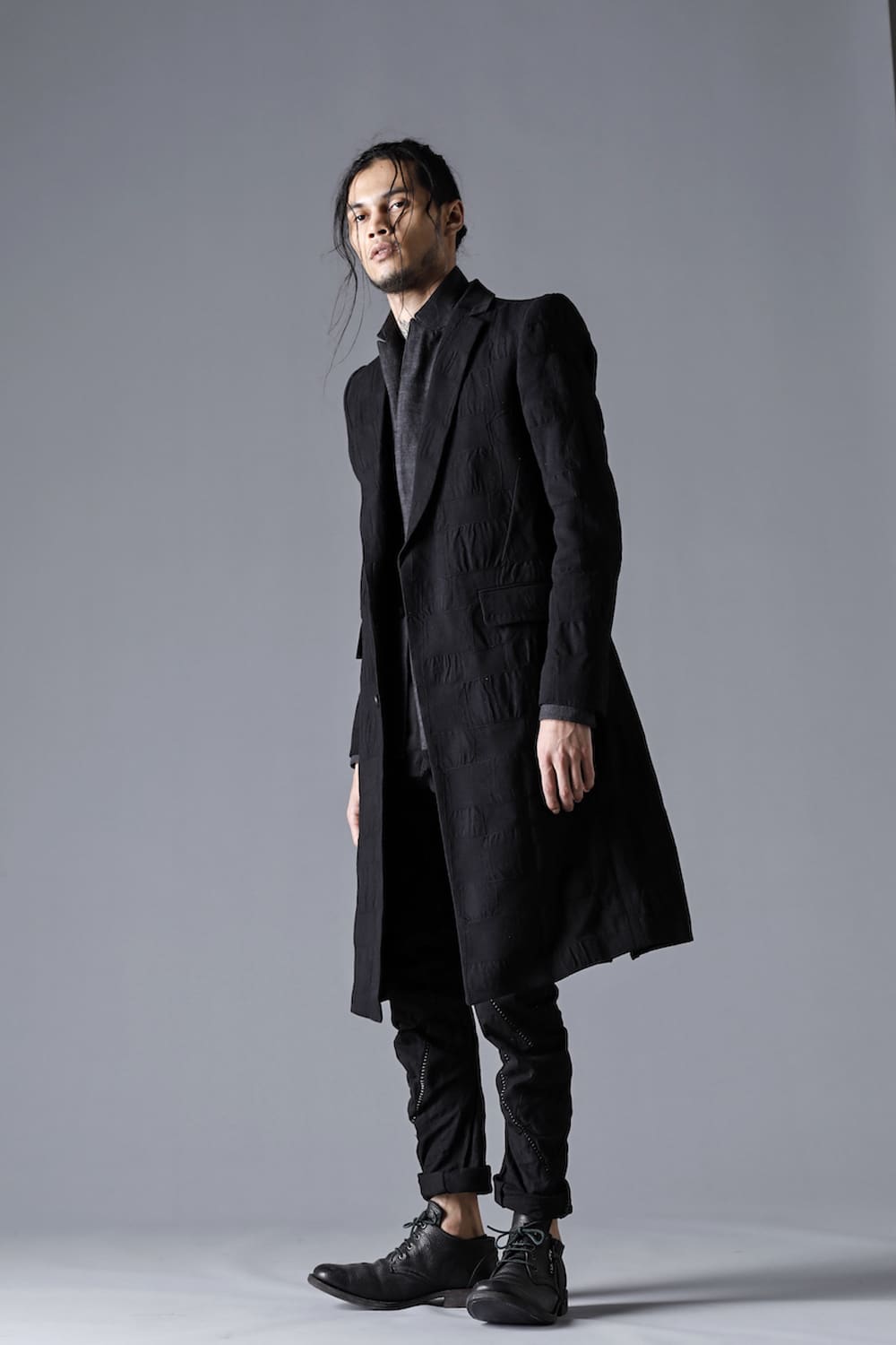 Scab Patchwork Jacquard Stretch Cotton Chester Coat