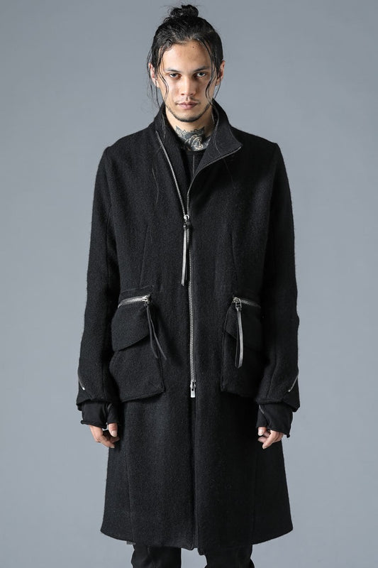 Harris Tweed Washer High-Neck Coat