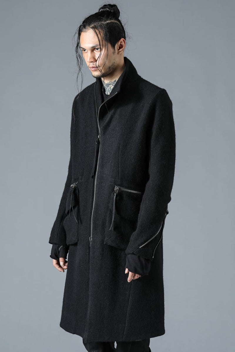 Harris Tweed Washer High-Neck Coat