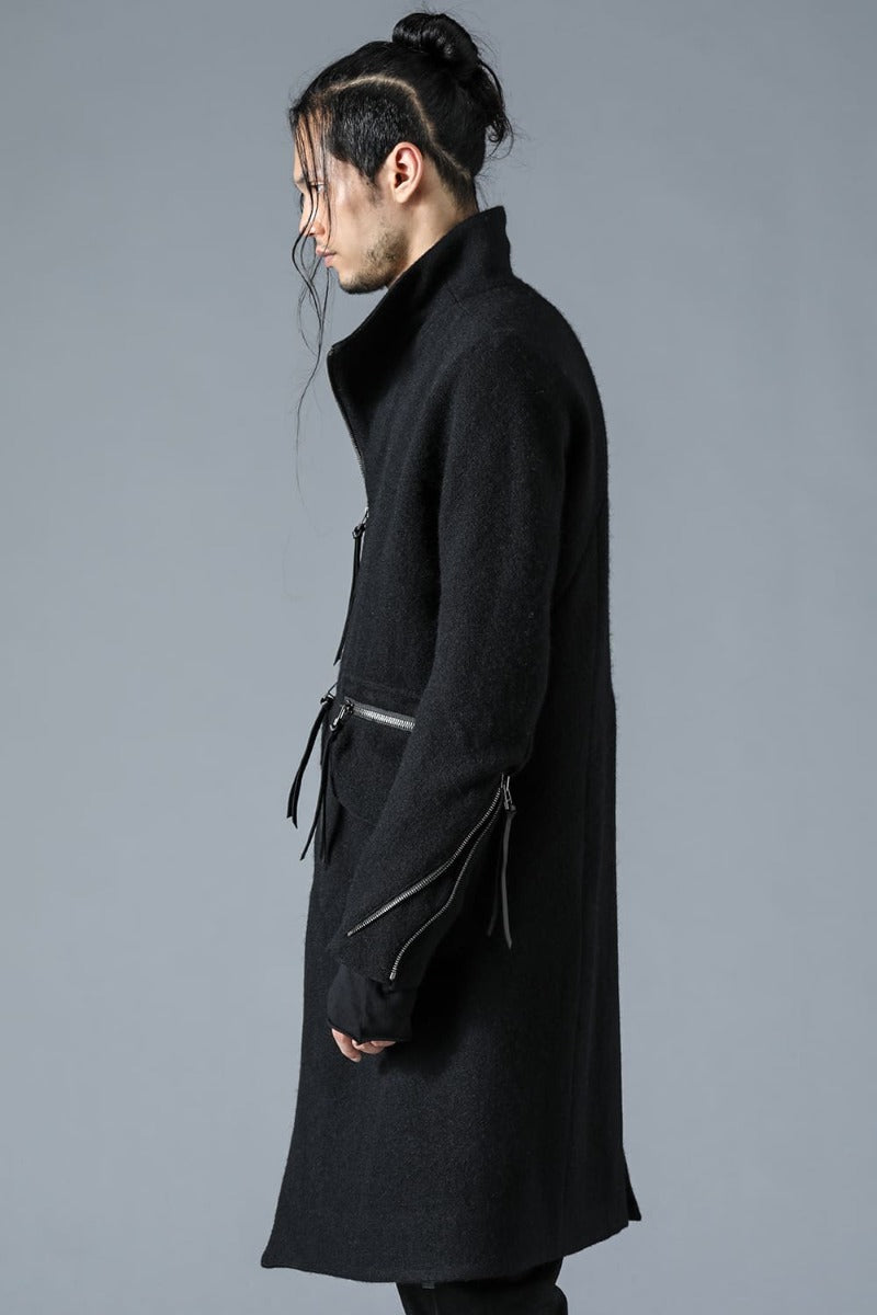 Harris Tweed Washer High-Neck Coat