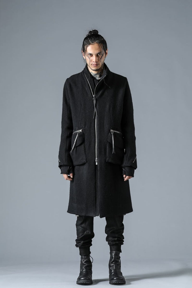 Harris Tweed Washer High-Neck Coat