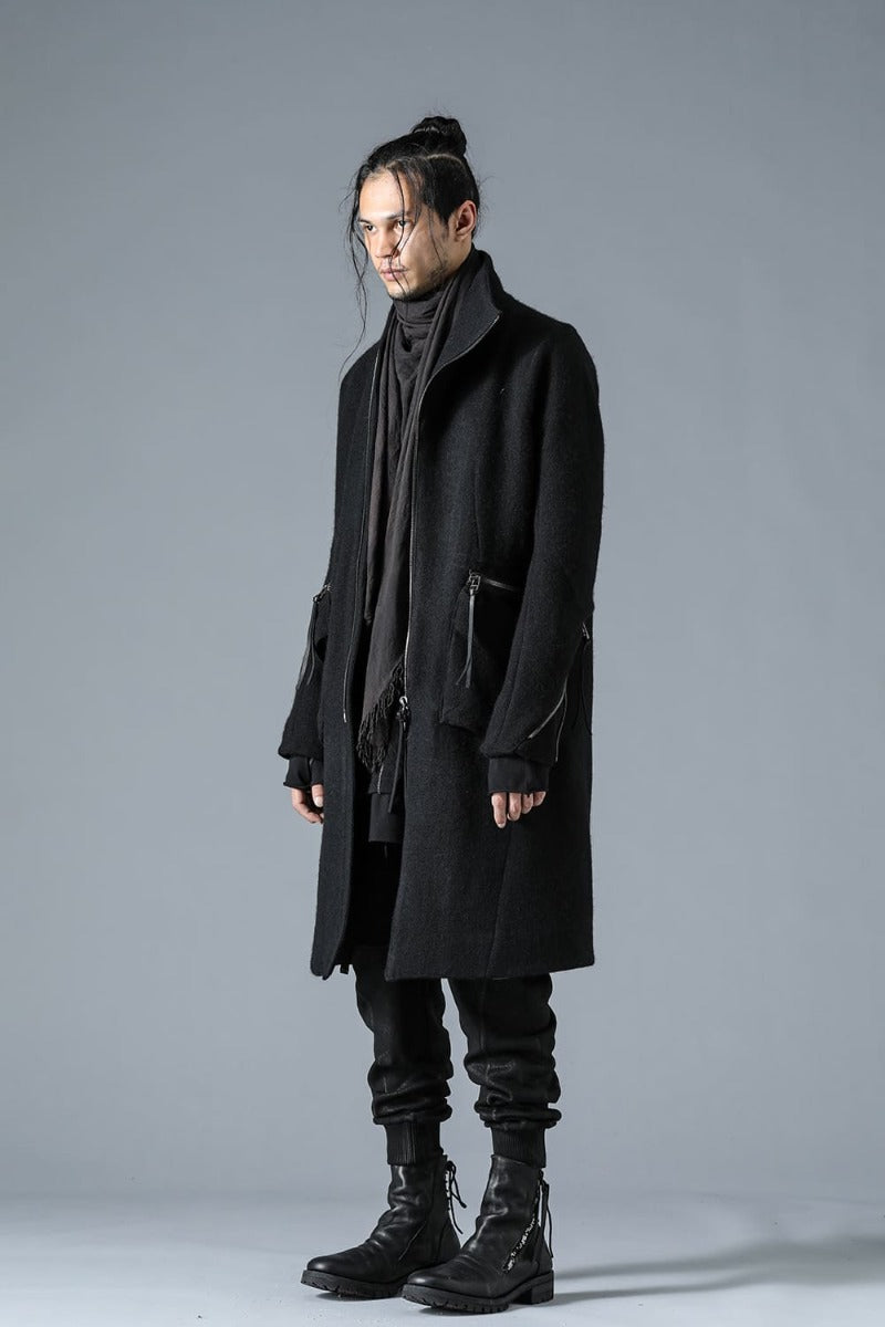 Harris Tweed Washer High-Neck Coat