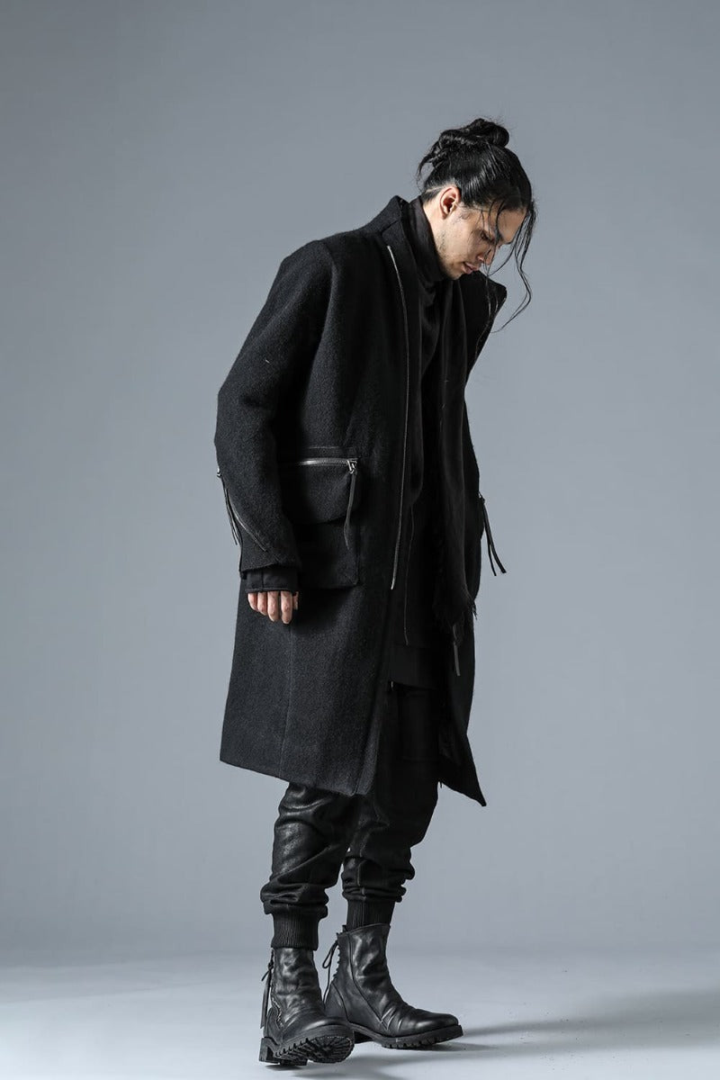 Harris Tweed Washer High-Neck Coat