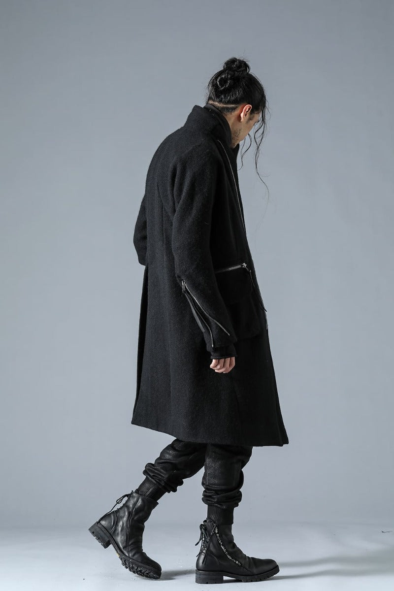 Harris Tweed Washer High-Neck Coat