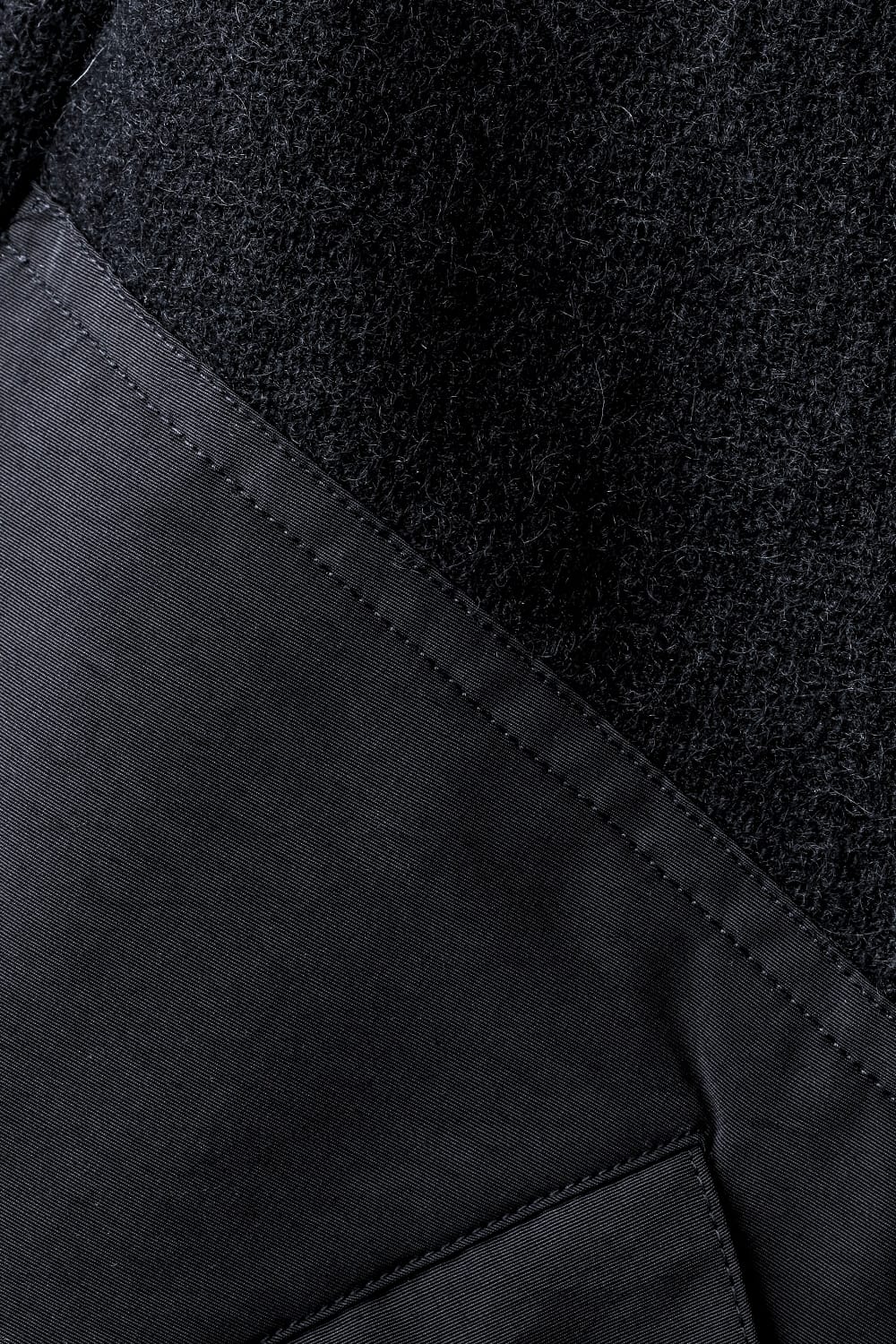 Harris Tweed Rib High Neck Long Blouson