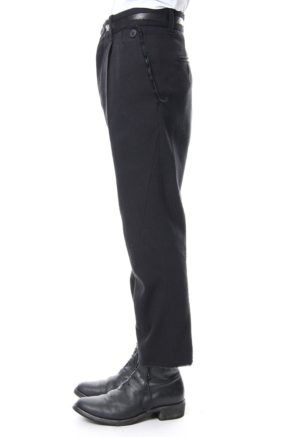 Silk twill semi curve cropped trousers - ST107-0019S