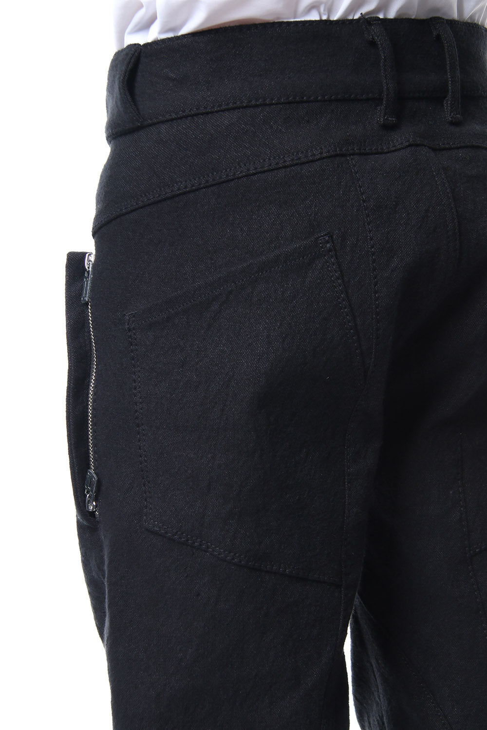 Heavy cotton × linen stretch twist curve pants