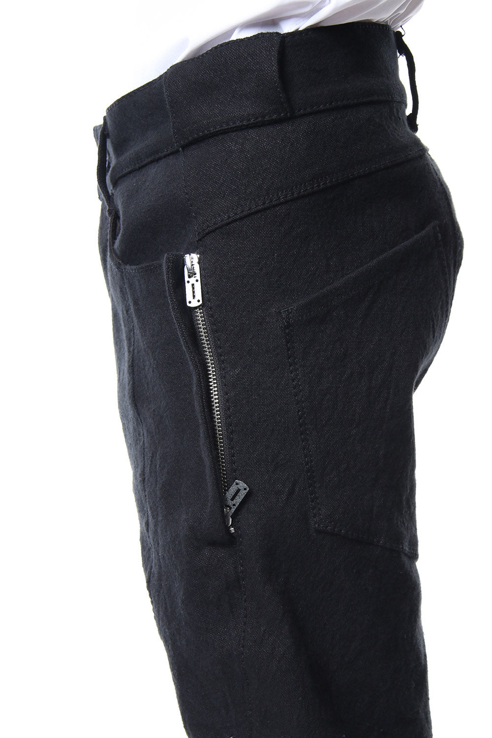 Heavy cotton × linen stretch twist curve pants