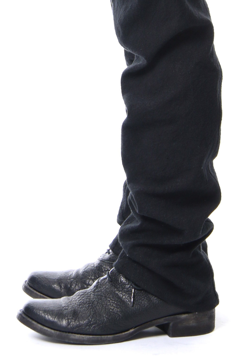 Heavy cotton × linen stretch twist curve pants