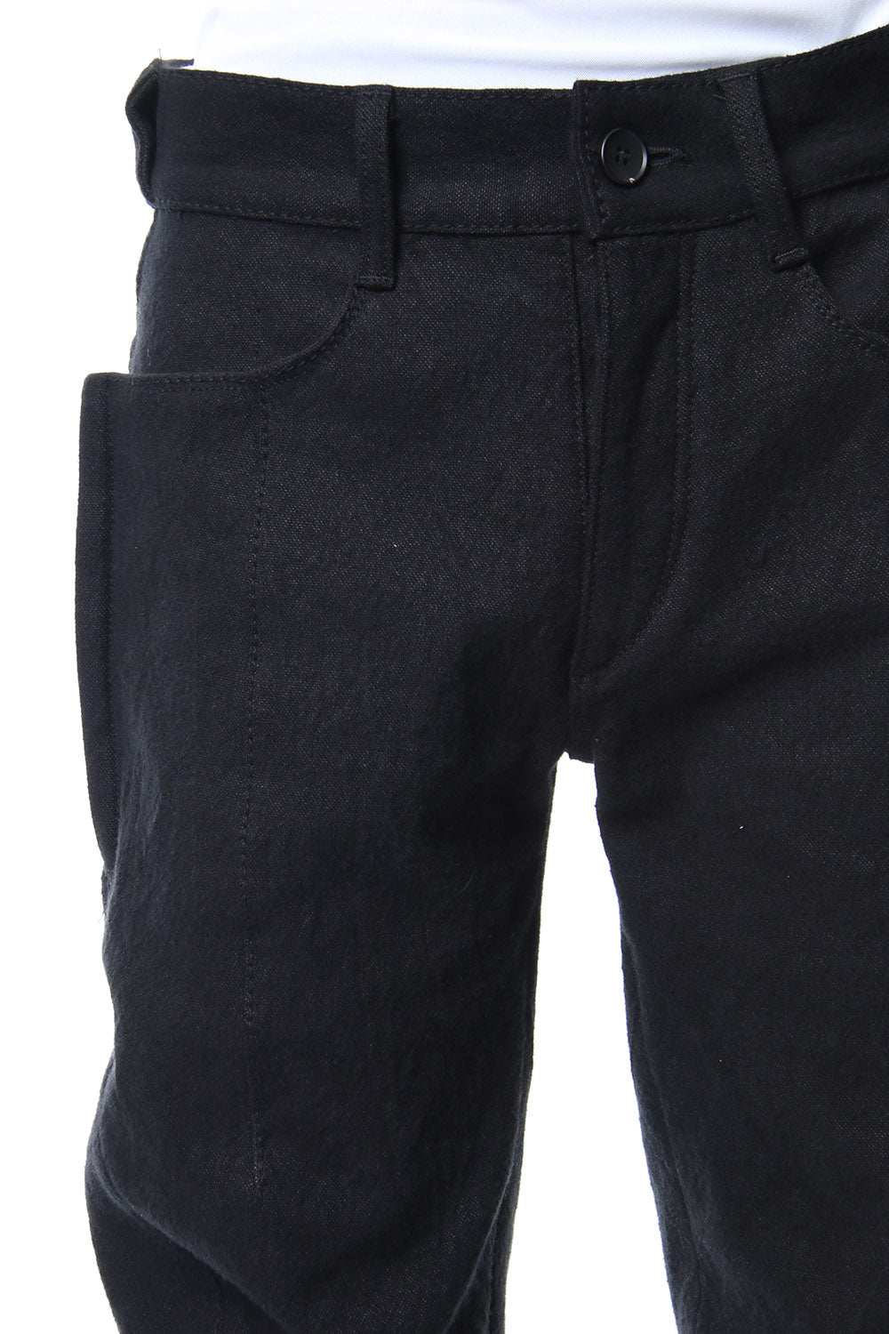 Heavy cotton × linen stretch twist curve pants