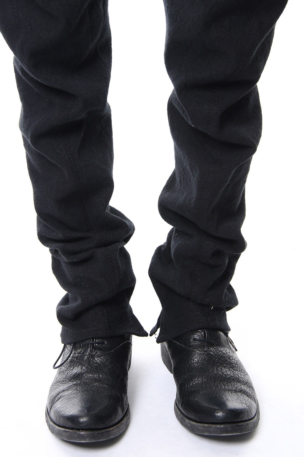 Heavy cotton × linen stretch twist curve pants