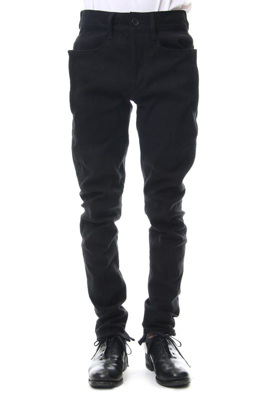 Heavy cotton × linen stretch twist curve pants