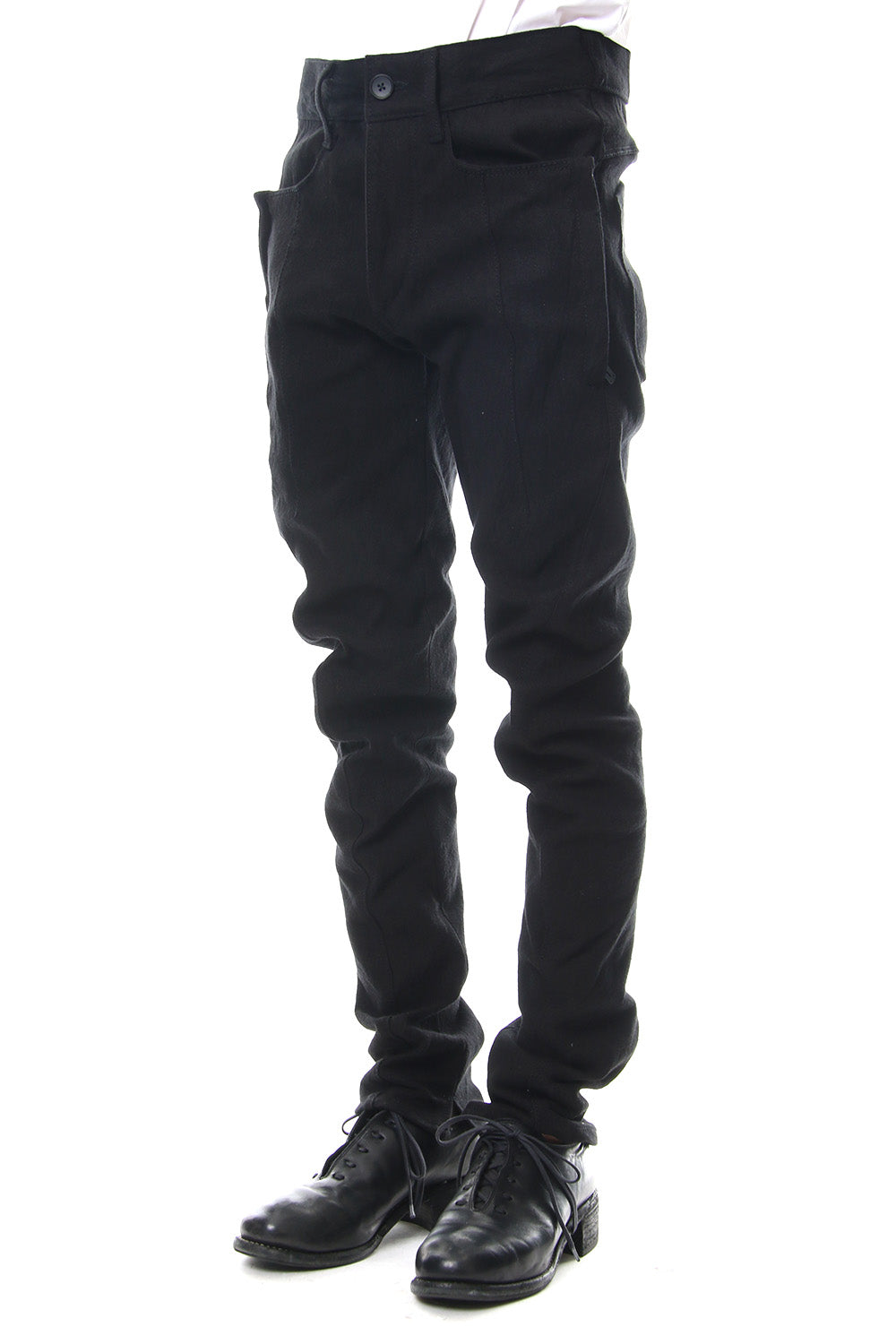 Heavy cotton × linen stretch twist curve pants