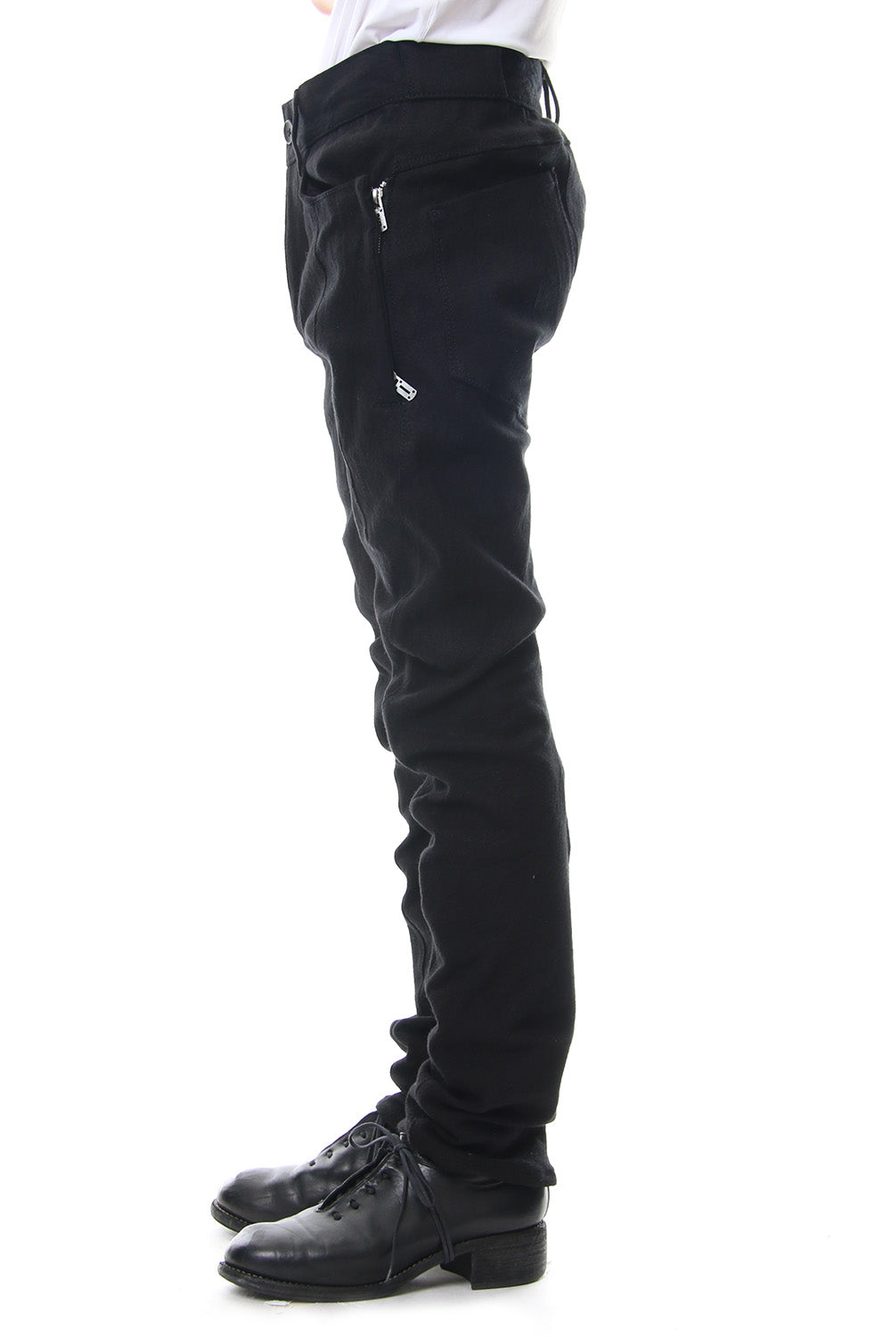 Heavy cotton × linen stretch twist curve pants