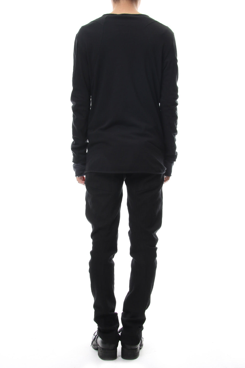 Heavy cotton × linen stretch twist curve pants