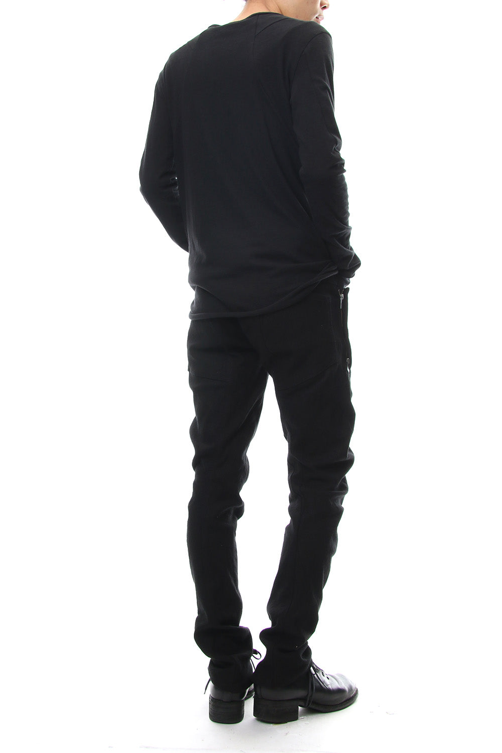 Heavy cotton × linen stretch twist curve pants