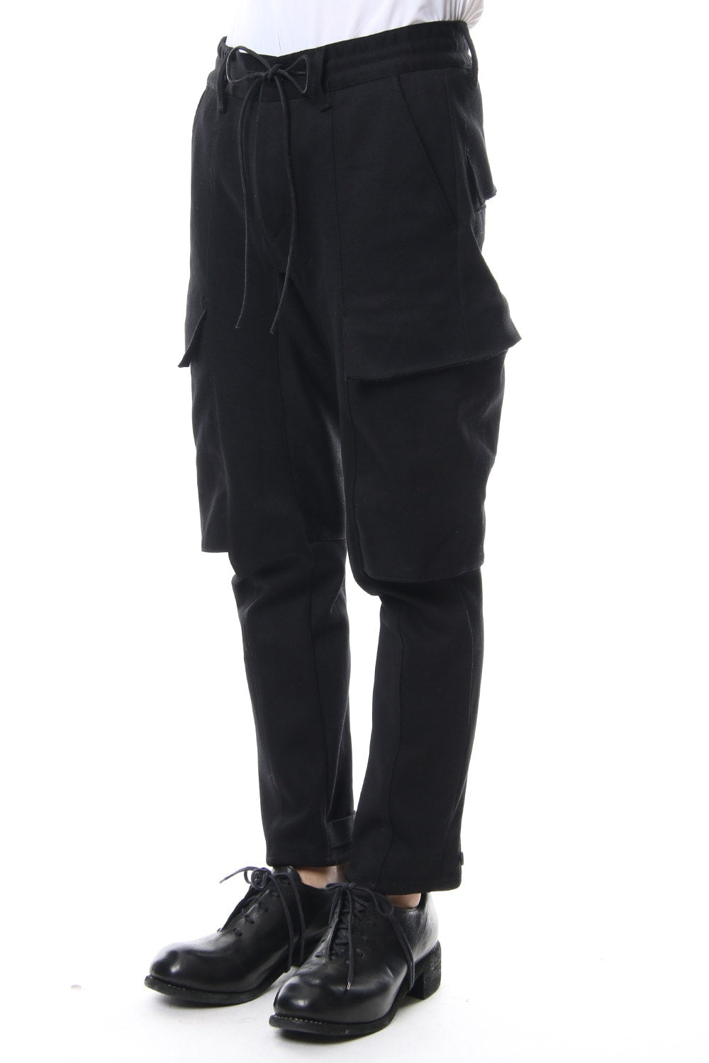 Heavy cotton jersey cropped cargo pants