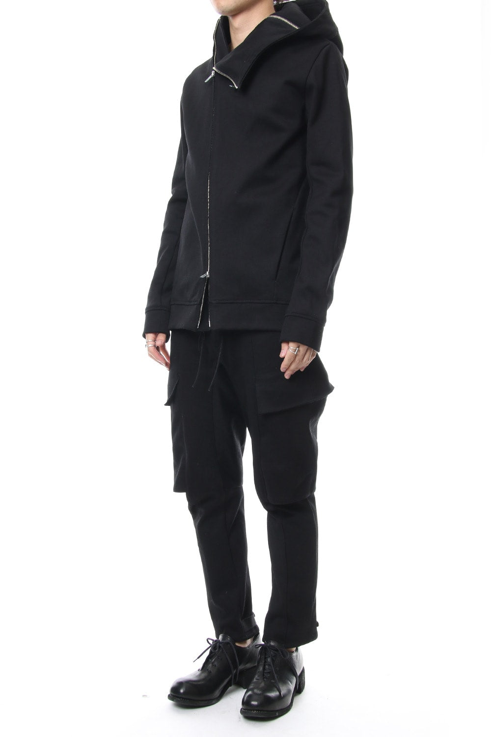 Heavy cotton jersey cropped cargo pants