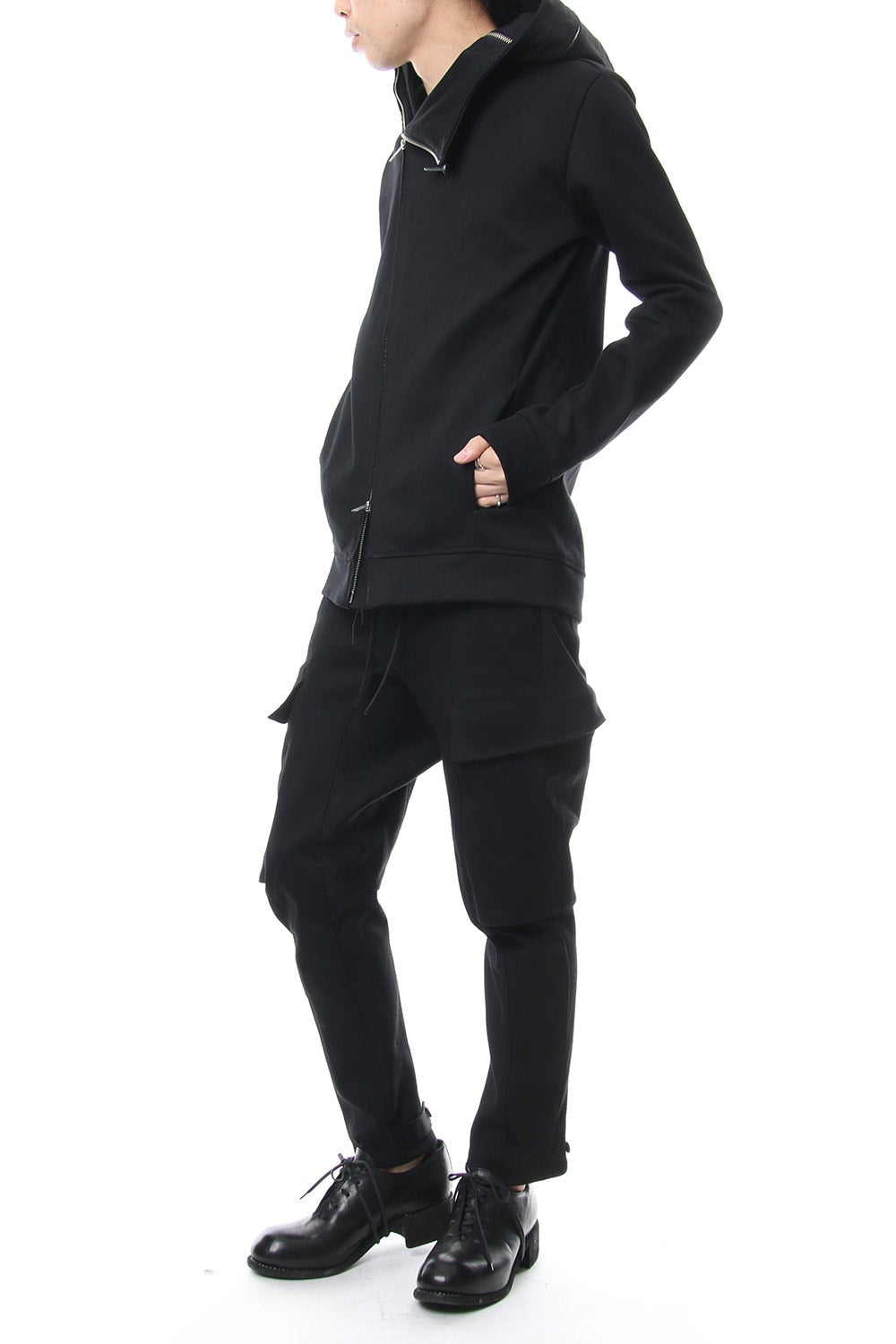 Heavy cotton jersey cropped cargo pants