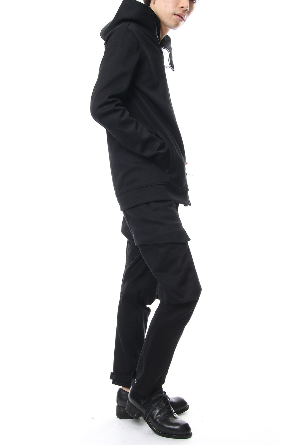 Heavy cotton jersey cropped cargo pants