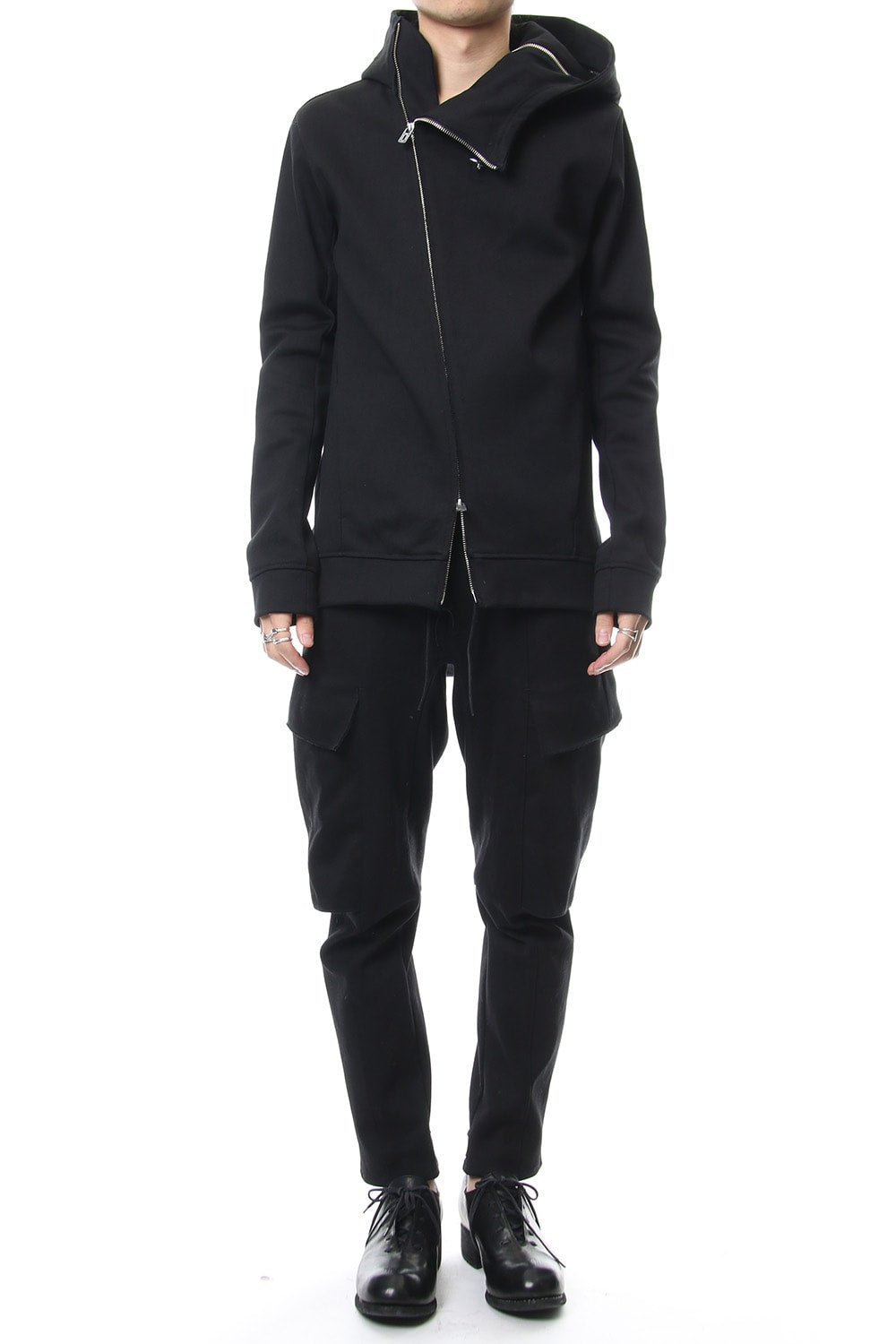 Heavy cotton jersey cropped cargo pants