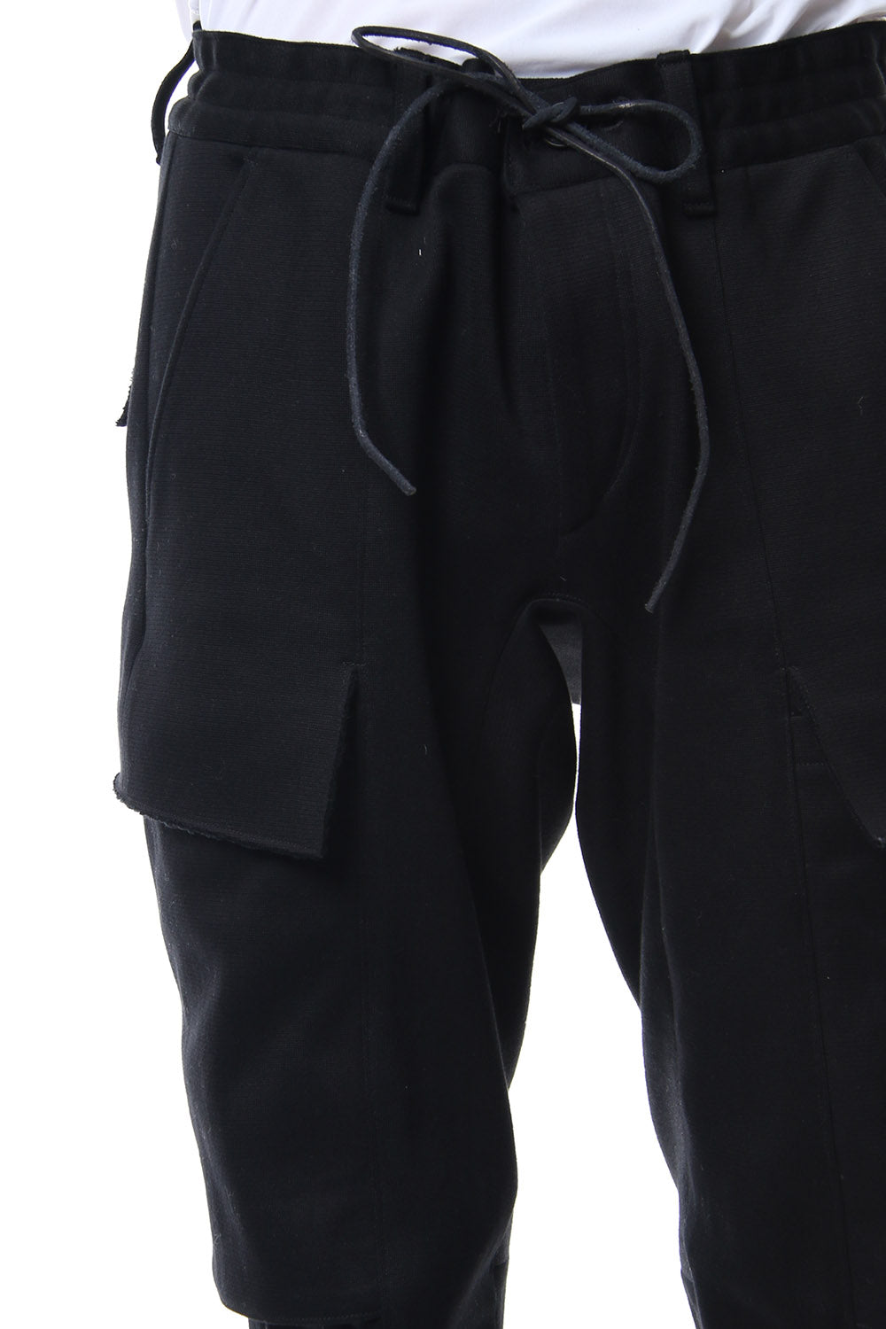 Heavy cotton jersey cropped cargo pants