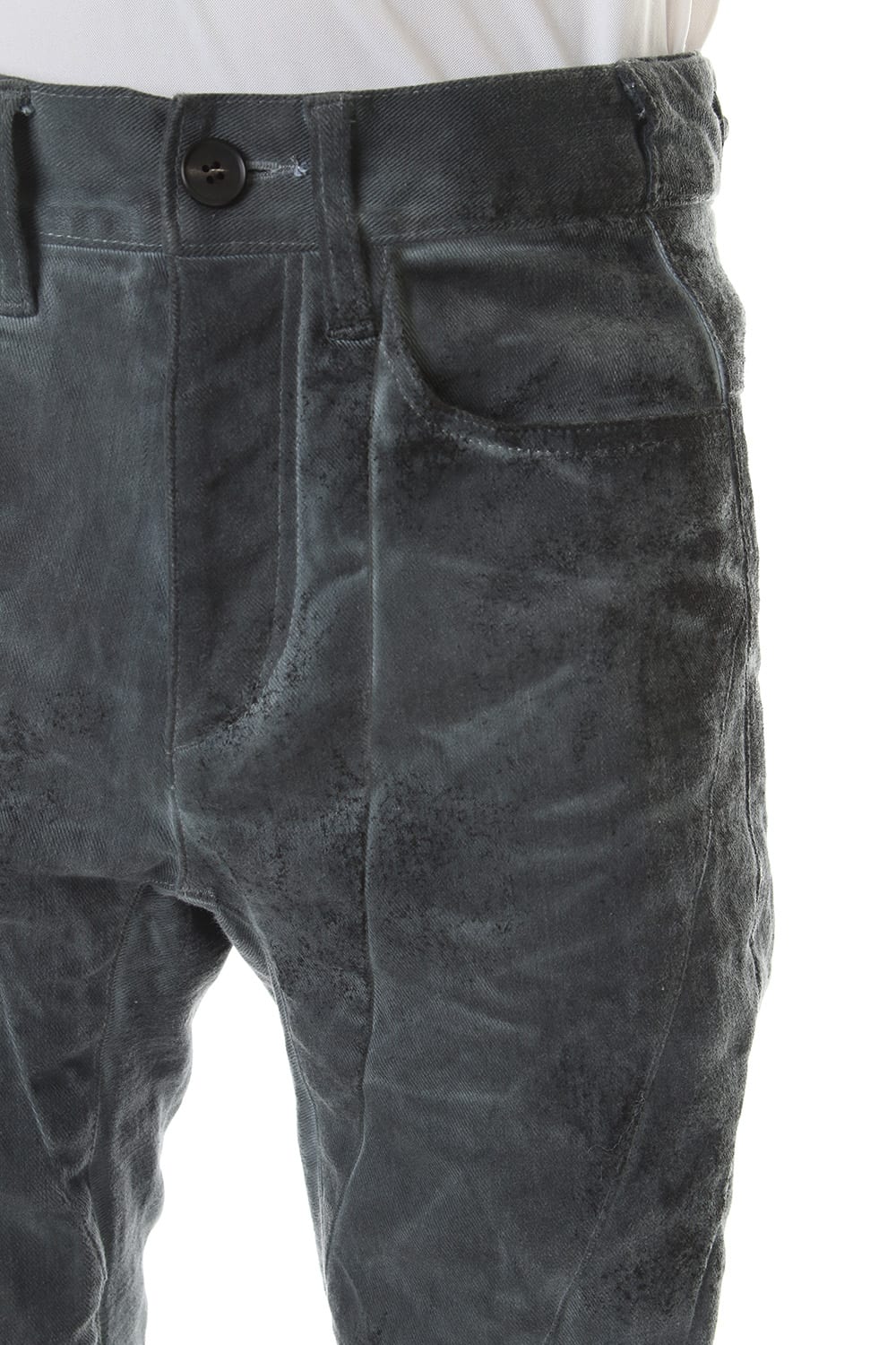 Dirty Coating Cold Dyed Curve Slim Pants - ST107-0049A-Navy