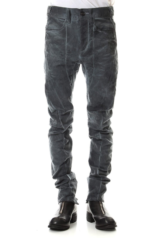 Dirty Coating Cold Dyed Curve Slim Pants - ST107-0049A-Navy